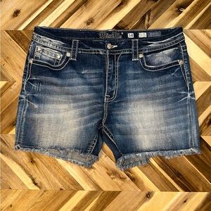 Miss Me Women's Blue Denim Shorts Sz 34 EUC